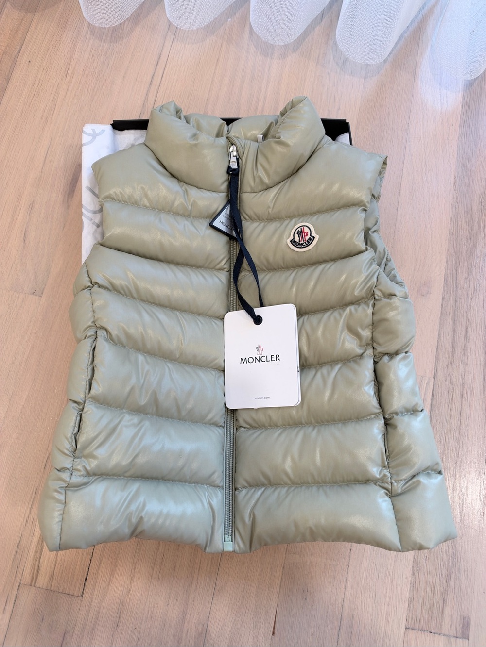 Moncler Kids Sage Green Quilted Puffer Vest